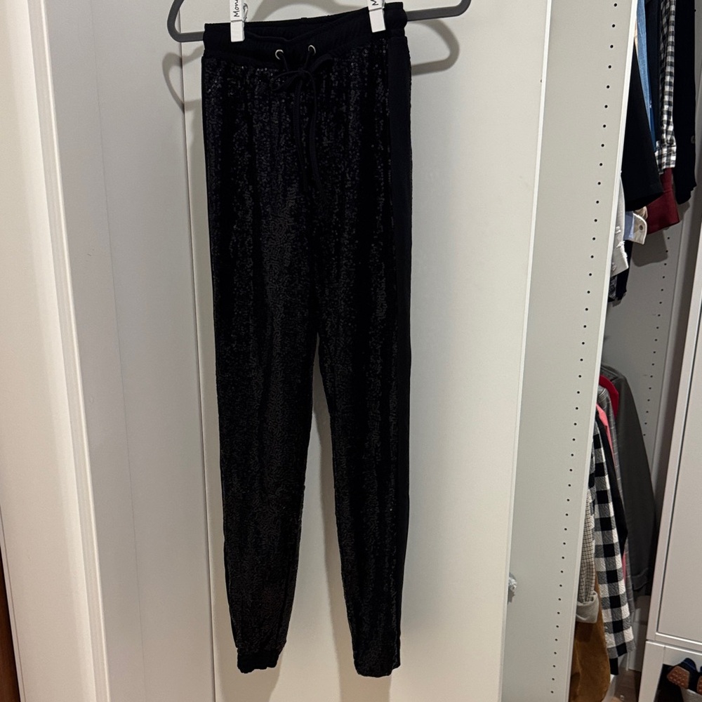 Black sparkle tuxedo Pants